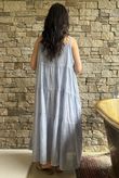 Lenni Cotton Tiered Dress Washed Denim